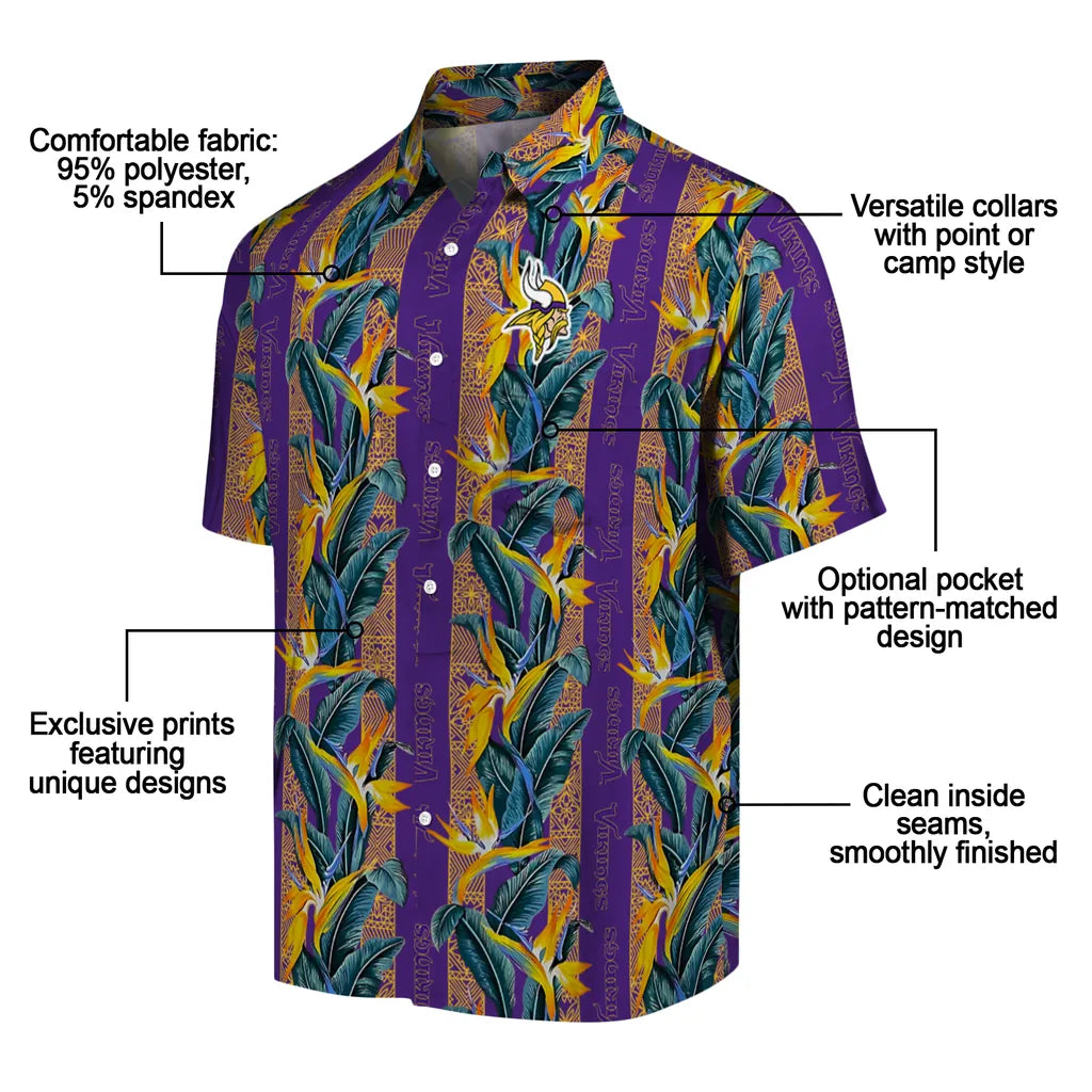 Minnesota Vikings Hawaiian Shirt - Paradise Vines | Moonbestprint
