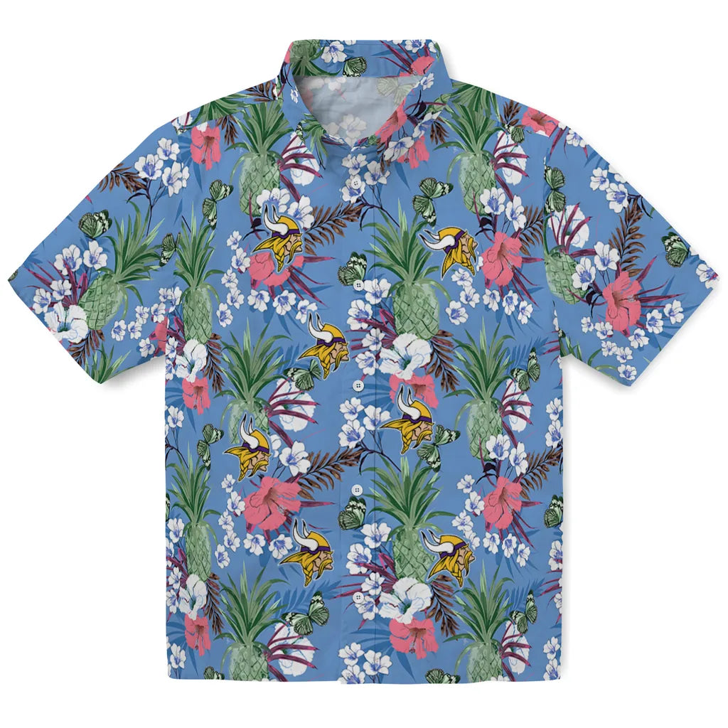 Minnesota Vikings Hawaiian Shirt - Pineapple Bouquet | Moonbestprint