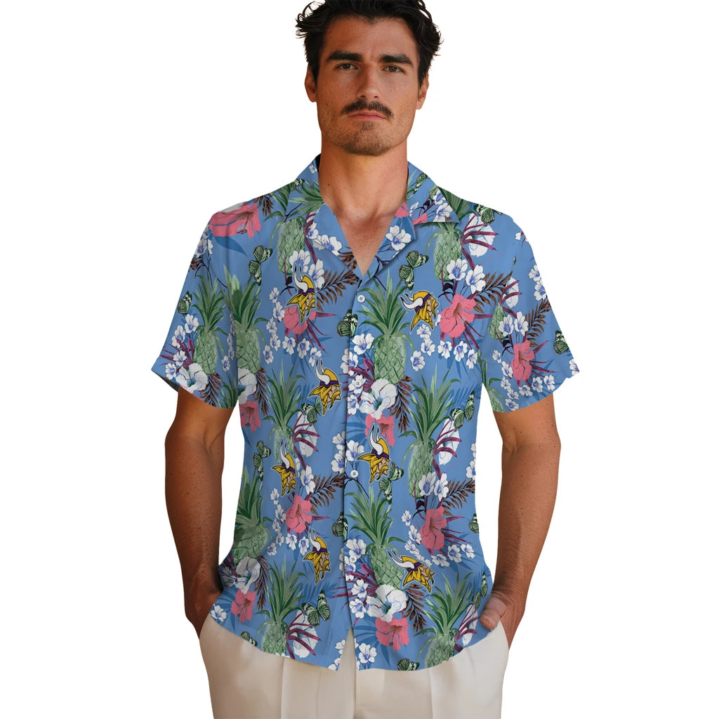 Minnesota Vikings Hawaiian Shirt - Pineapple Bouquet | Moonbestprint