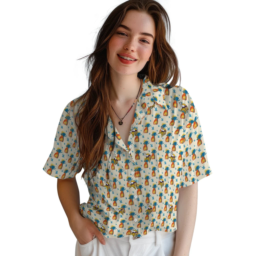 Minnesota Vikings Hawaiian Shirt - Pineapple Delight | Moonbestprint