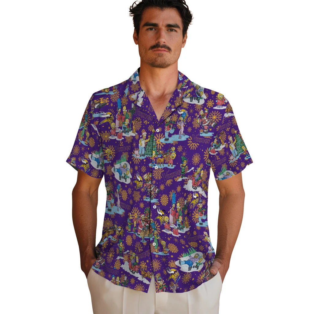 Minnesota Vikings Hawaiian Shirt - Simpsons Christmas | Moonbestprint