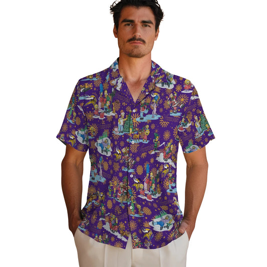 Minnesota Vikings Hawaiian Shirt - Simpsons Christmas | Moonbestprint