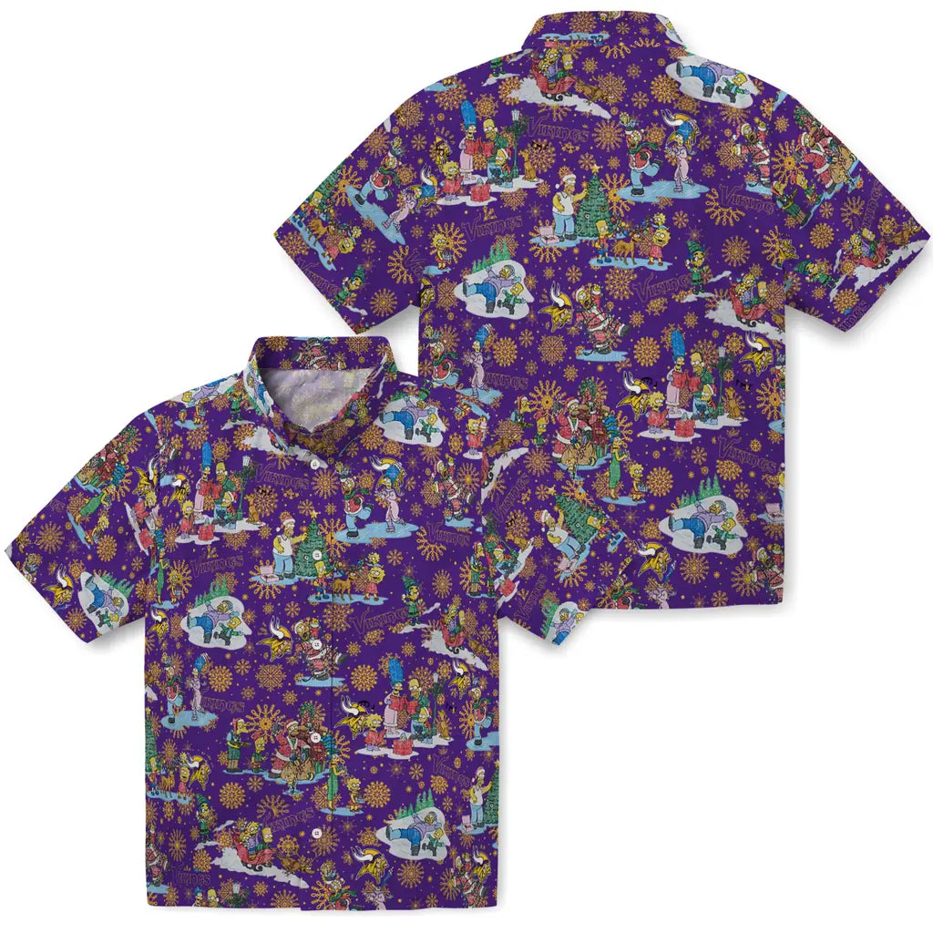 Minnesota Vikings Hawaiian Shirt - Simpsons Christmas | Moonbestprint