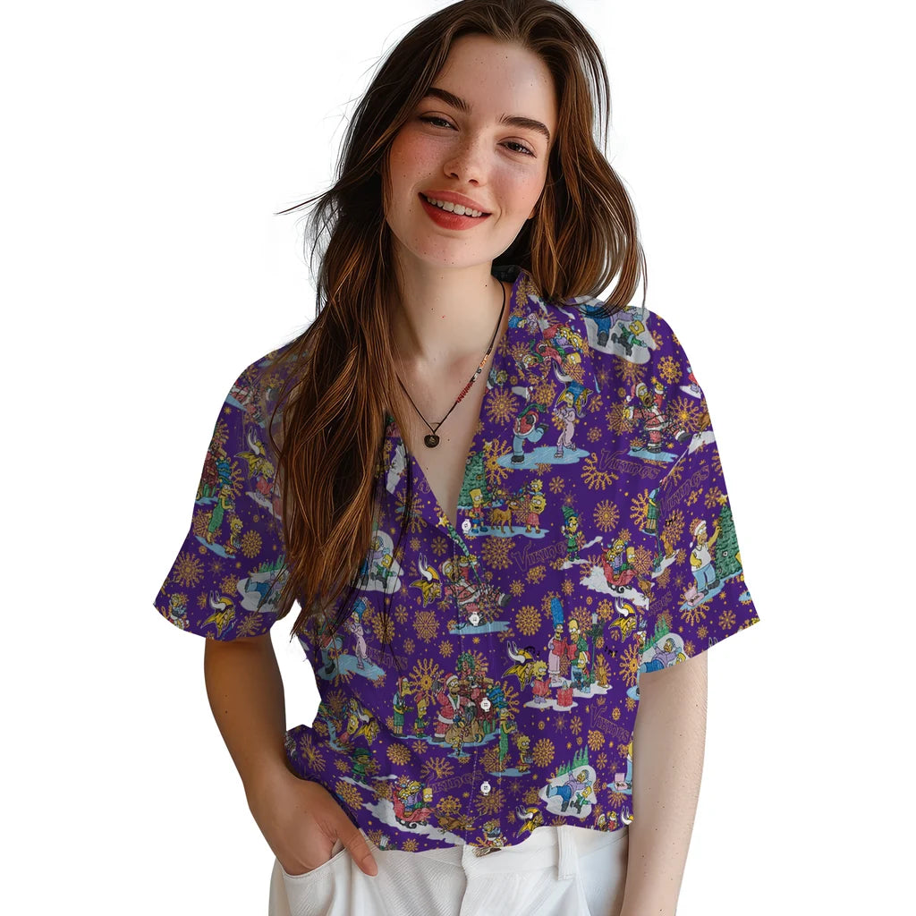 Minnesota Vikings Hawaiian Shirt - Simpsons Christmas | Moonbestprint