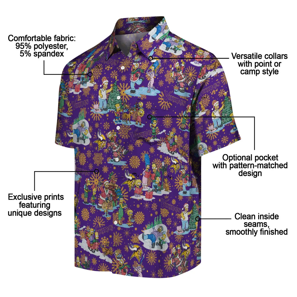 Minnesota Vikings Hawaiian Shirt - Simpsons Christmas | Moonbestprint