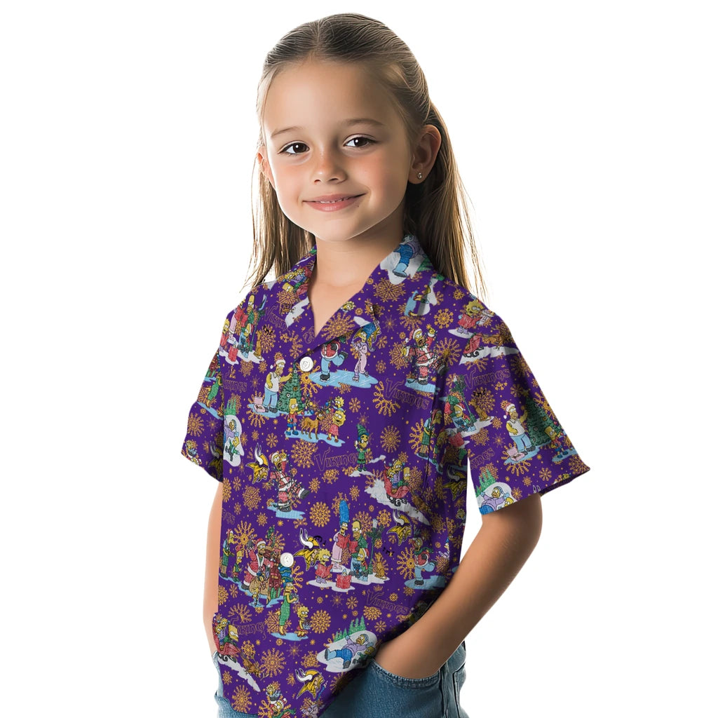 Minnesota Vikings Hawaiian Shirt - Simpsons Christmas | Moonbestprint
