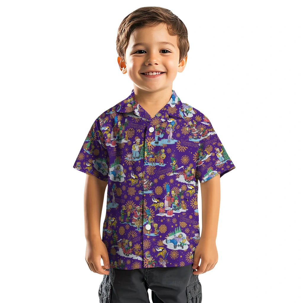 Minnesota Vikings Hawaiian Shirt - Simpsons Christmas | Moonbestprint