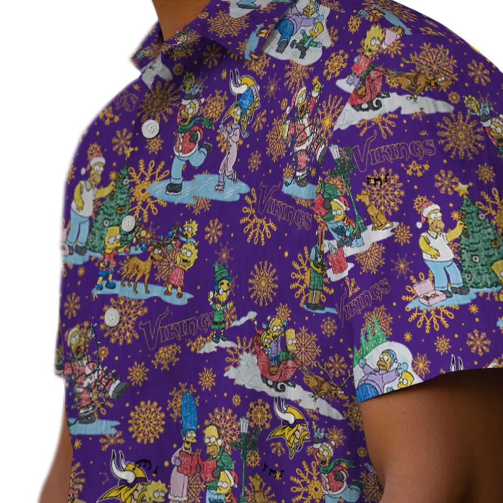 Minnesota Vikings Hawaiian Shirt - Simpsons Christmas | Moonbestprint