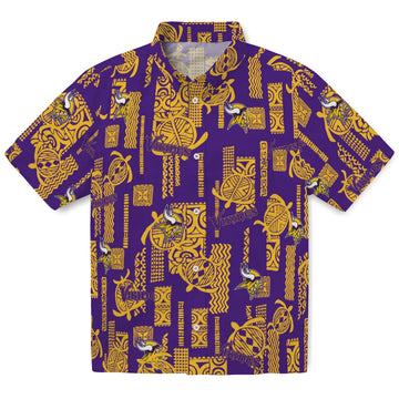 Minnesota Vikings Hawaiian Shirt - Turtle Lines | Moonbestprint
