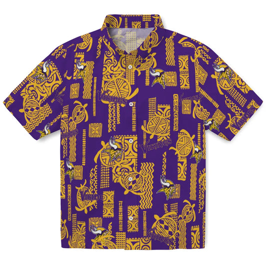 Minnesota Vikings Hawaiian Shirt - Turtle Lines | Moonbestprint
