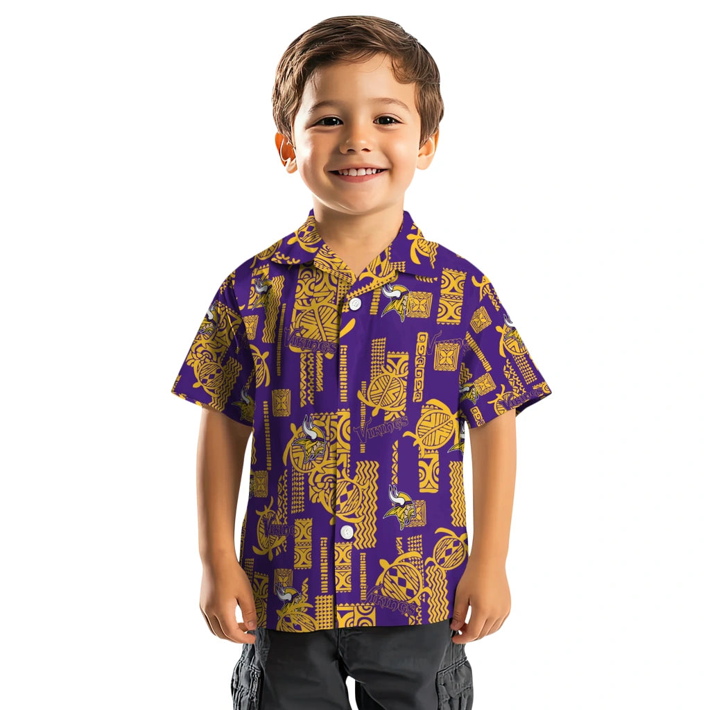 Minnesota Vikings Hawaiian Shirt - Turtle Lines | Moonbestprint