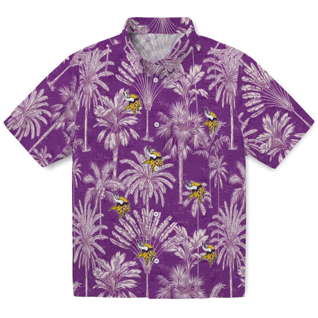Minnesota Vikings Hawaiian Shirt - Vintage Palm Tree | Moonbestprint