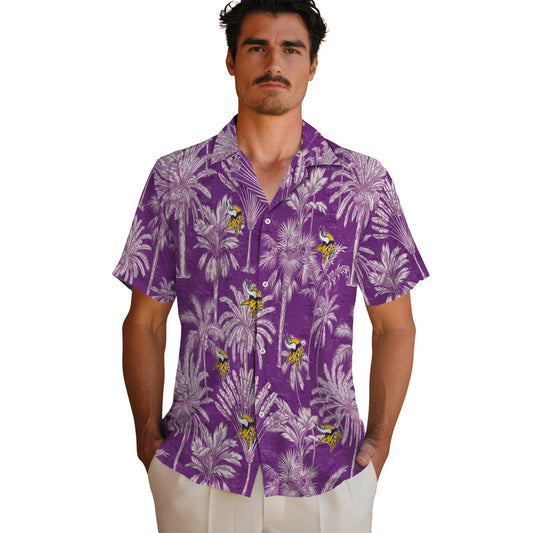 Minnesota Vikings Hawaiian Shirt - Vintage Palm Tree | Moonbestprint
