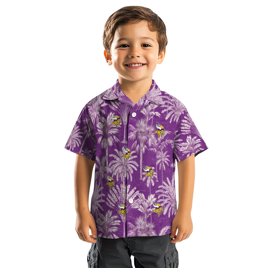 Minnesota Vikings Hawaiian Shirt - Vintage Palm Tree | Moonbestprint