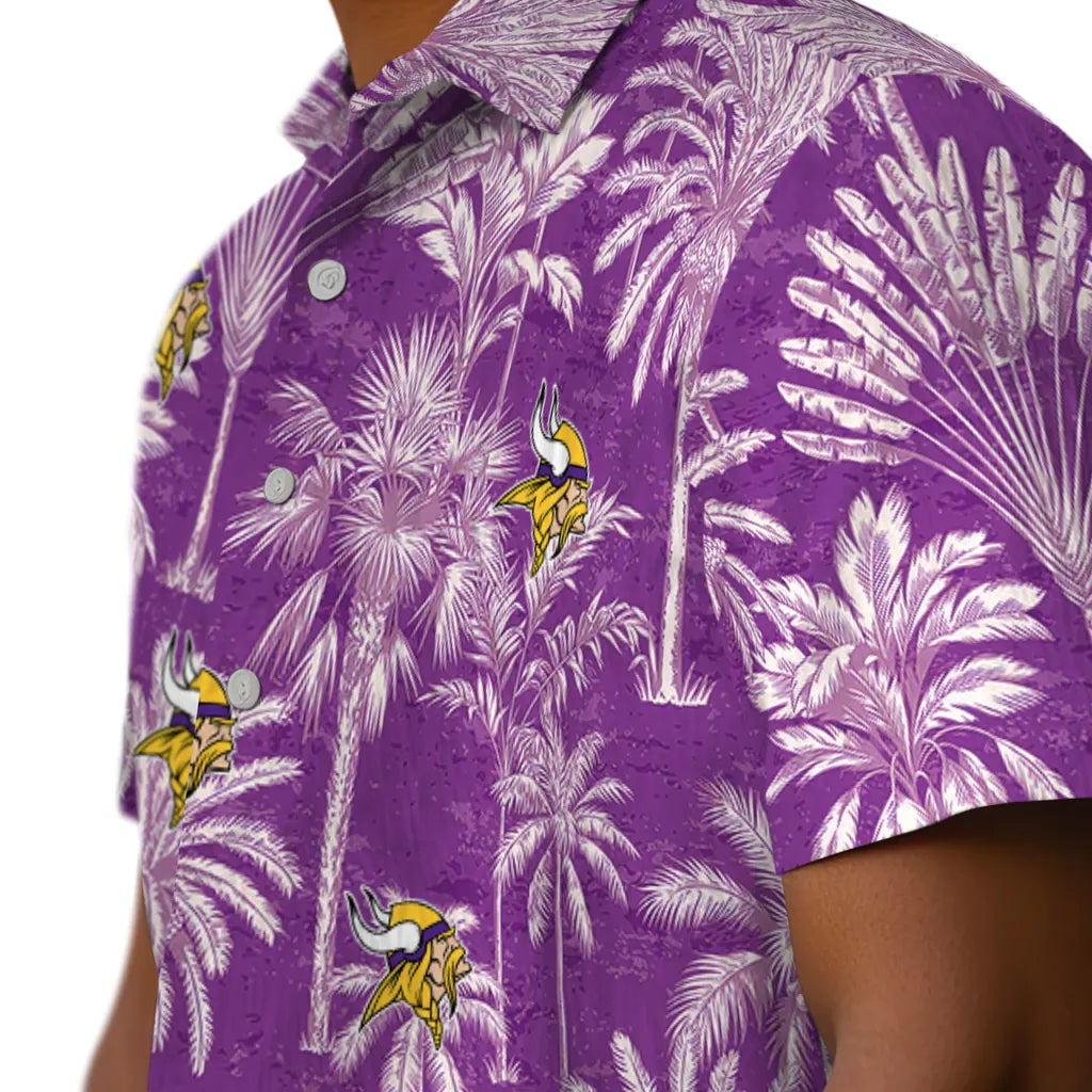 Minnesota Vikings Hawaiian Shirt - Vintage Palm Tree | Moonbestprint