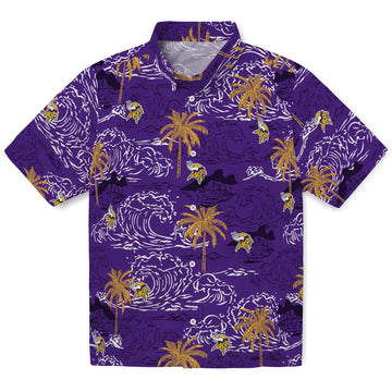 Minnesota Vikings Hawaiian Shirt - Wave Palm | Moonbestprint