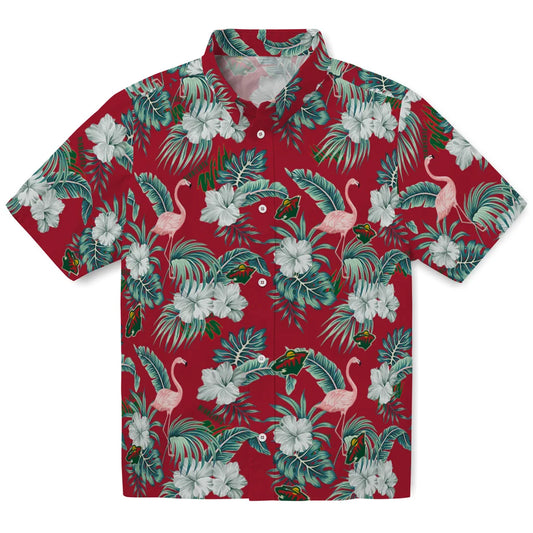 Minnesota Wild Hawaiian Shirt - Flamingo and Hibiscus | Moonbestprint