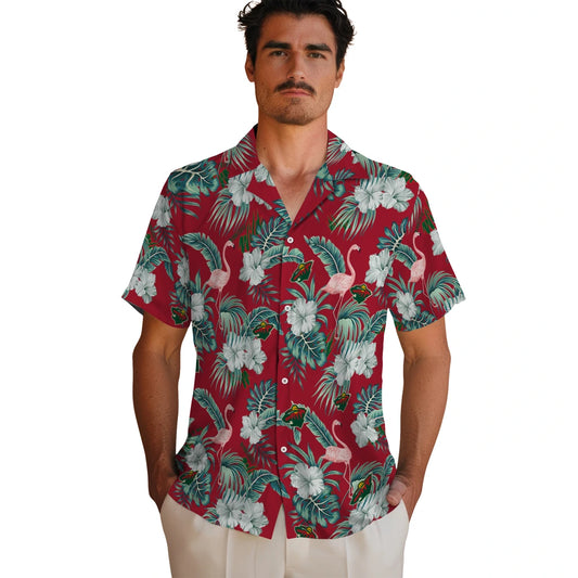 Minnesota Wild Hawaiian Shirt - Flamingo and Hibiscus | Moonbestprint