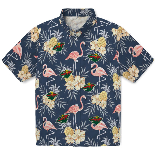 Minnesota Wild Hawaiian Shirt - Flamingo Hibiscus | Moonbestprint
