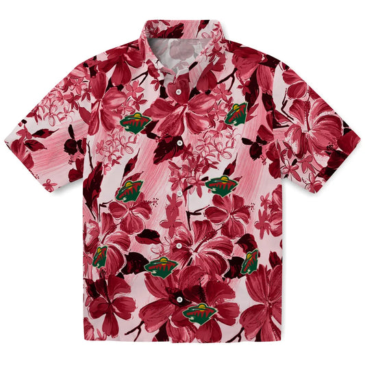 Minnesota Wild Hawaiian Shirt - Hibiscus Arrangement | Moonbestprint