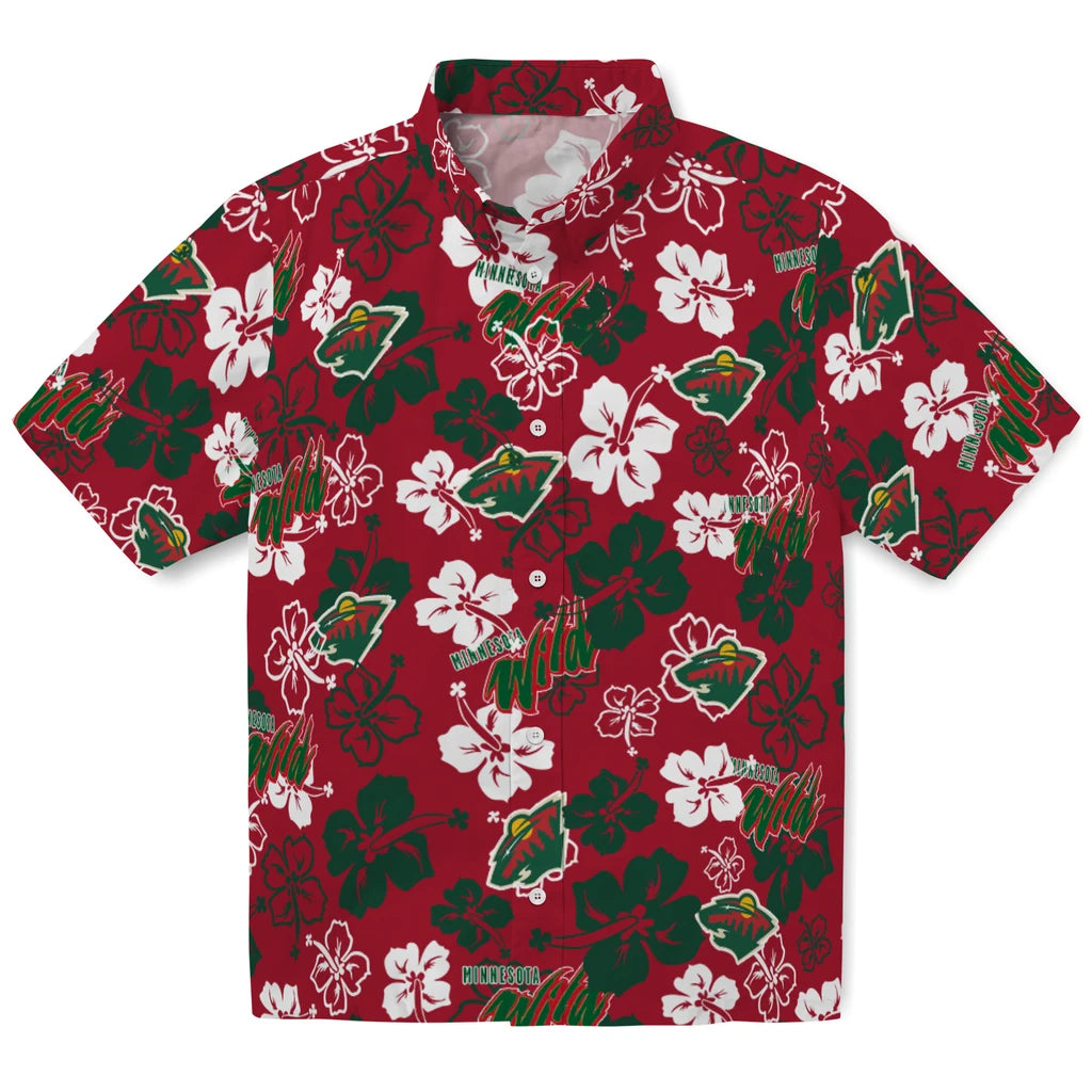 Minnesota Wild Hibiscus Bloom Hawaiian Shirt – Moonbestprint