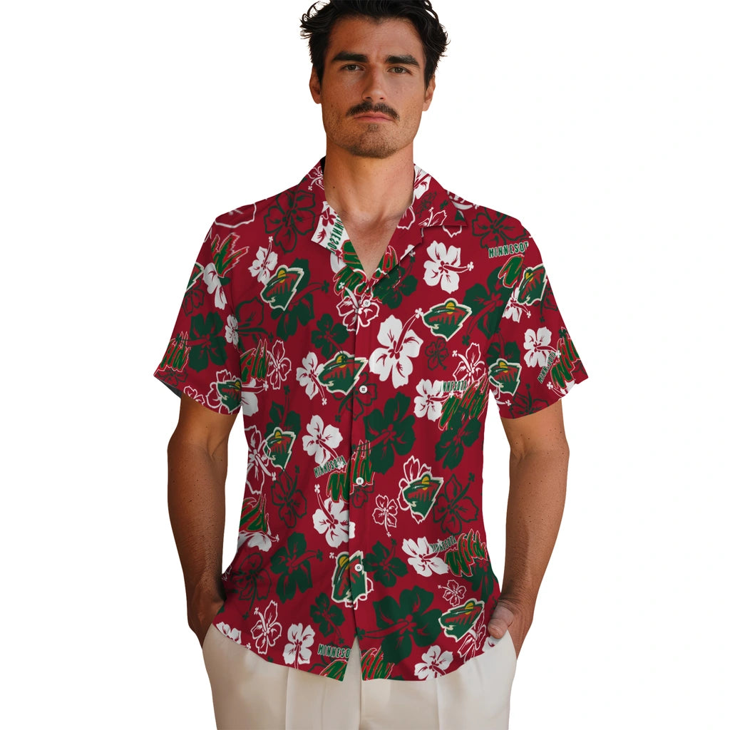 Minnesota Wild Hibiscus Bloom Hawaiian Shirt – Moonbestprint