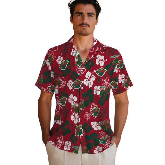 Minnesota Wild Hibiscus Bloom Hawaiian Shirt – Moonbestprint