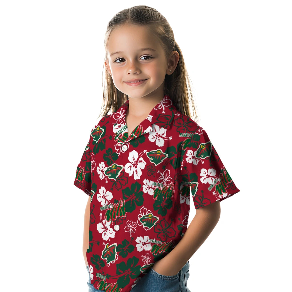 Minnesota Wild Hibiscus Bloom Hawaiian Shirt – Moonbestprint