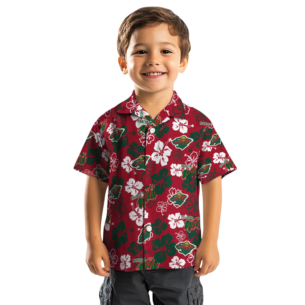 Minnesota Wild Hibiscus Bloom Hawaiian Shirt – Moonbestprint