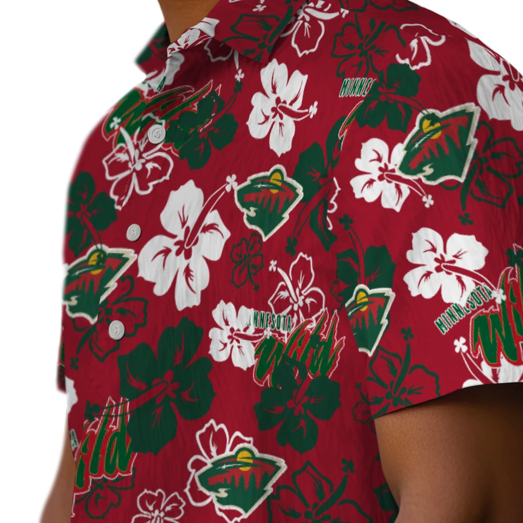 Minnesota Wild Hibiscus Bloom Hawaiian Shirt – Moonbestprint