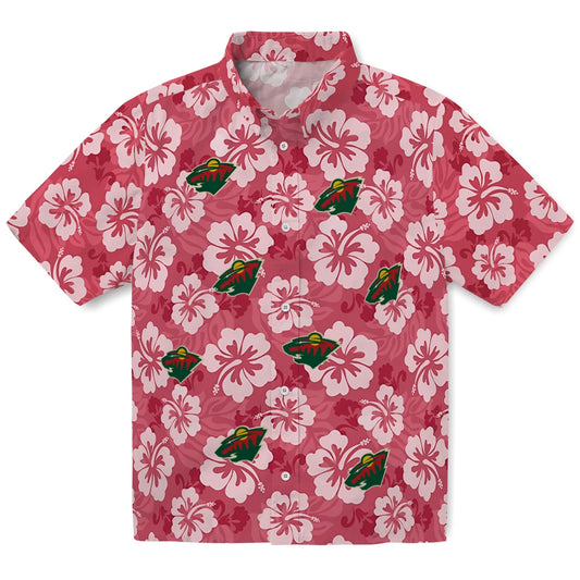 Minnesota Wild Hawaiian Shirt - Hibiscus Cluster | Moonbestprint