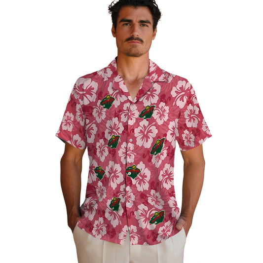 Minnesota Wild Hawaiian Shirt - Hibiscus Cluster | Moonbestprint