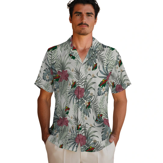 Minnesota Wild Hawaiian Shirt - Hibiscus Designs | Moonbestprint