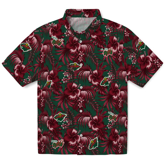 Minnesota Wild Hawaiian Shirt - Hibiscus Exotic | Moonbestprint