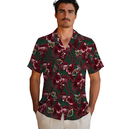 Minnesota Wild Hawaiian Shirt - Hibiscus Exotic | Moonbestprint