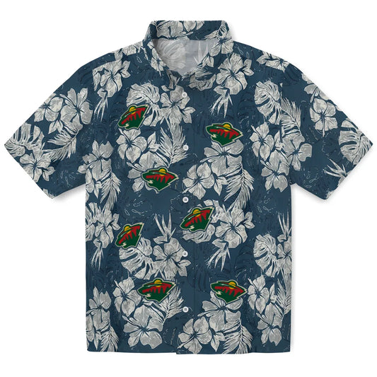 Minnesota Wild Hawaiian Shirt - Hibiscus Flowers | Moonbestprint