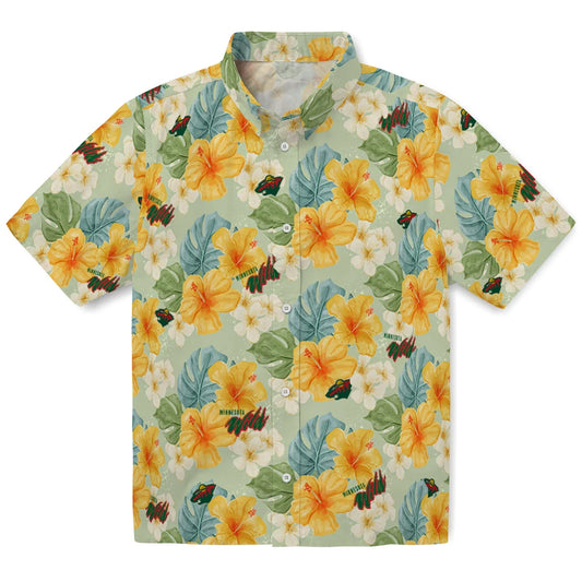 Minnesota Wild Hawaiian Shirt - Hibiscus Mood | Moonbestprint