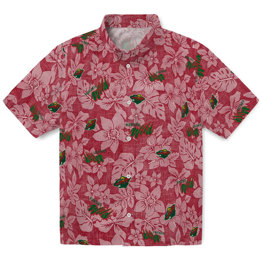 Minnesota Wild Hawaiian Shirt - Hibiscus Oasis | Moonbestprint