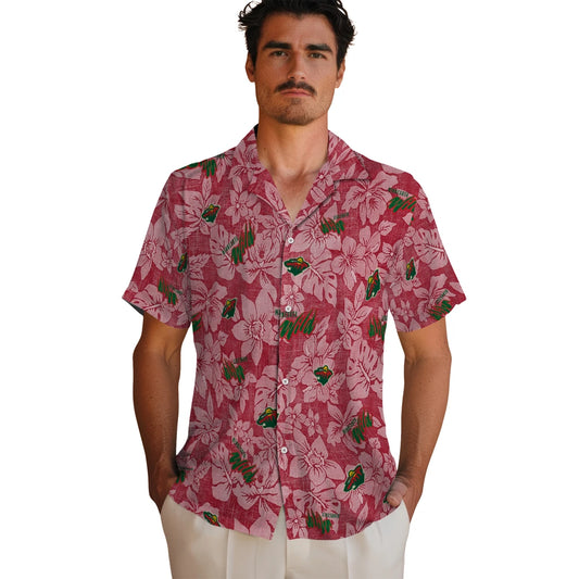 Minnesota Wild Hawaiian Shirt - Hibiscus Oasis | Moonbestprint
