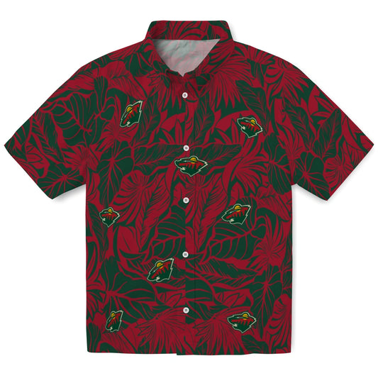 Minnesota Wild Hawaiian Shirt - Monstera Layer | Moonbestprint
