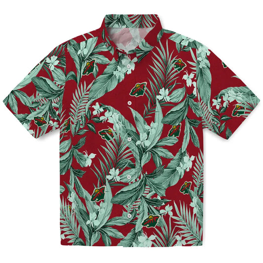 Minnesota Wild Hawaiian Shirt - Palm Leaves | Moonbestprint