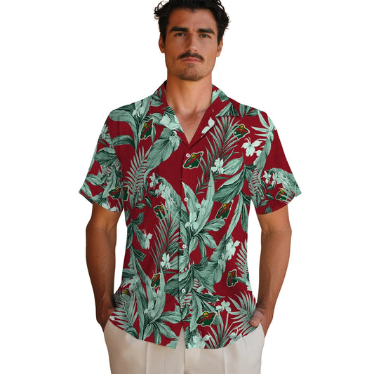Minnesota Wild Hawaiian Shirt - Palm Leaves | Moonbestprint