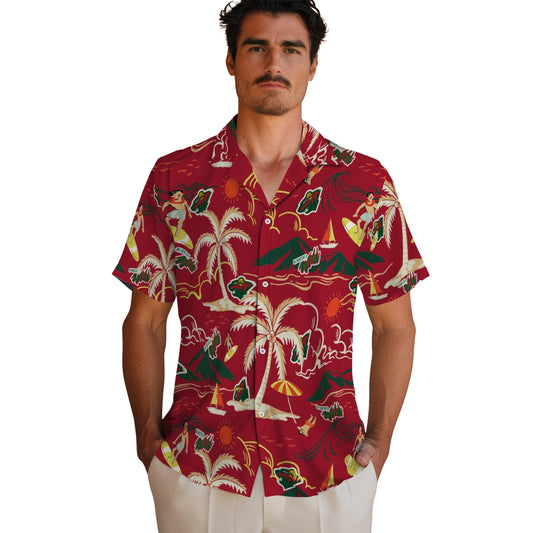 Minnesota Wild Hawaiian Shirt - Palm Tree Island | Moonbestprint