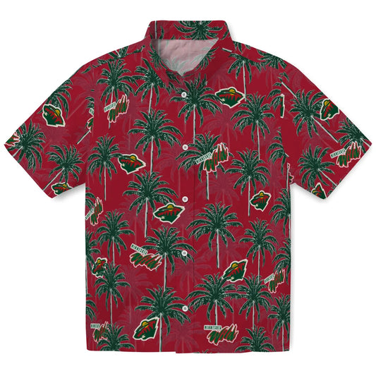 Minnesota Wild Hawaiian Shirt - Palm Tree Motif | Moonbestprint