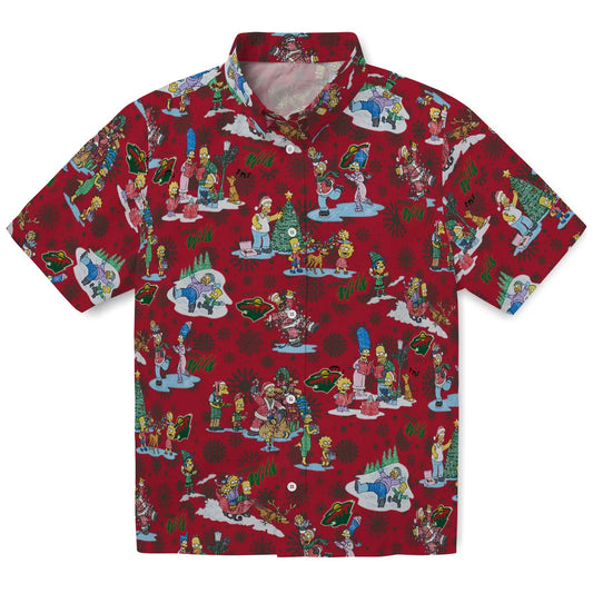 Minnesota Wild Hawaiian Shirt - Simpsons Christmas | Moonbestprint