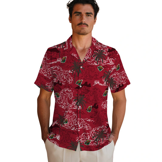 Minnesota Wild Hawaiian Shirt - Wave Palm | Moonbestprint