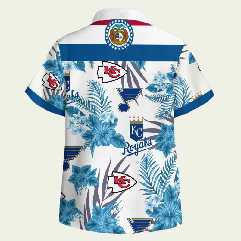 Missouri Sports Chiefs, Blues & Royals Graphic Hawaiian Shirt Unisex Summer Tee - Moonbestprint