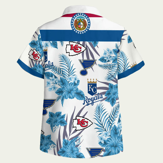 Missouri Sports Chiefs, Blues & Royals Graphic Hawaiian Shirt Unisex Summer Tee - Moonbestprint