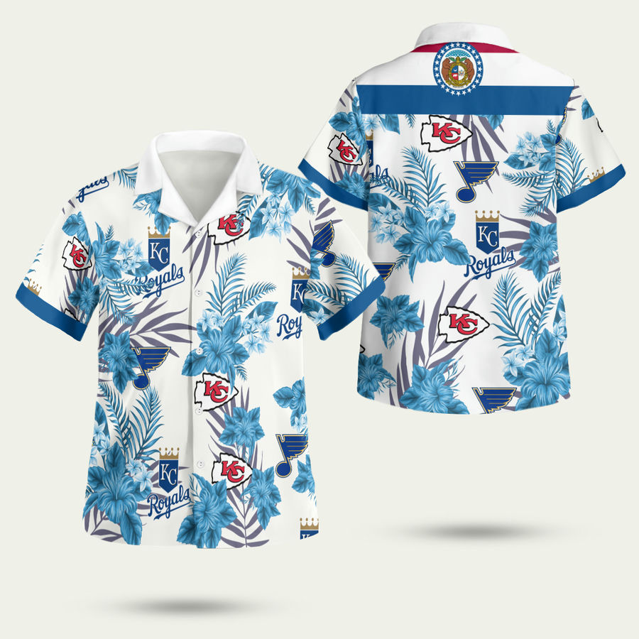 Missouri Sports Chiefs, Blues & Royals Graphic Hawaiian Shirt Unisex Summer Tee - Moonbestprint