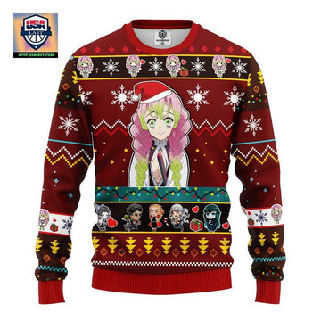 Mitsuri Kanroji Demon Slayer Anime Ugly Christmas Sweater Red 1 Amazing Gift Idea Thanksgiving Gift ? Usalast